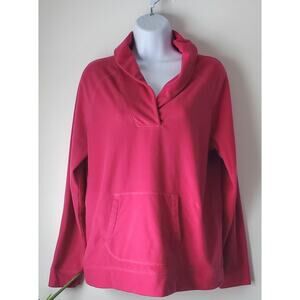 L.L. Bean Womens Magenta Soft  Fleece Pajamas Size Large Preppy Cabincore Boho